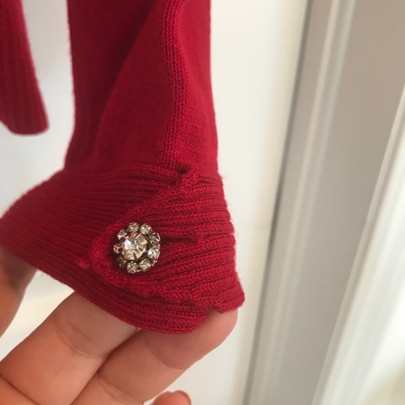 Cranberry wool and polyester cardigan. - Picture 4 of 6